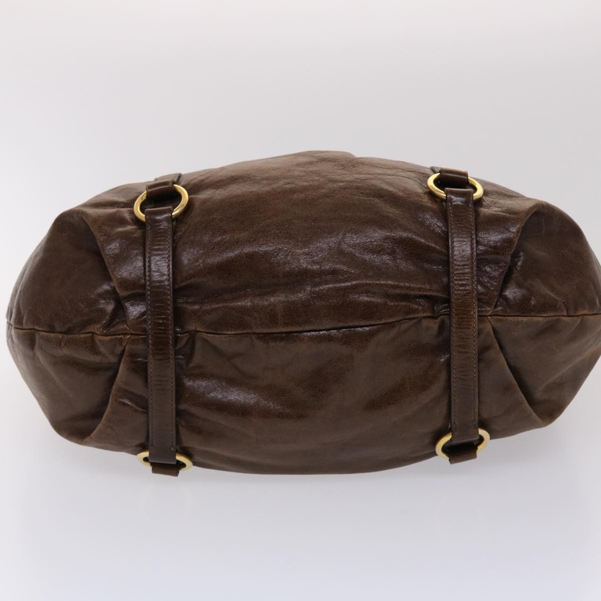 Miu Miu Hand Bag Leather Brown Auth bs6761