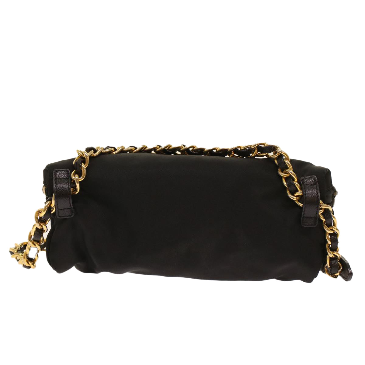 PRADA Chain Shoulder Bag Nylon Black Auth bs6812 - 0