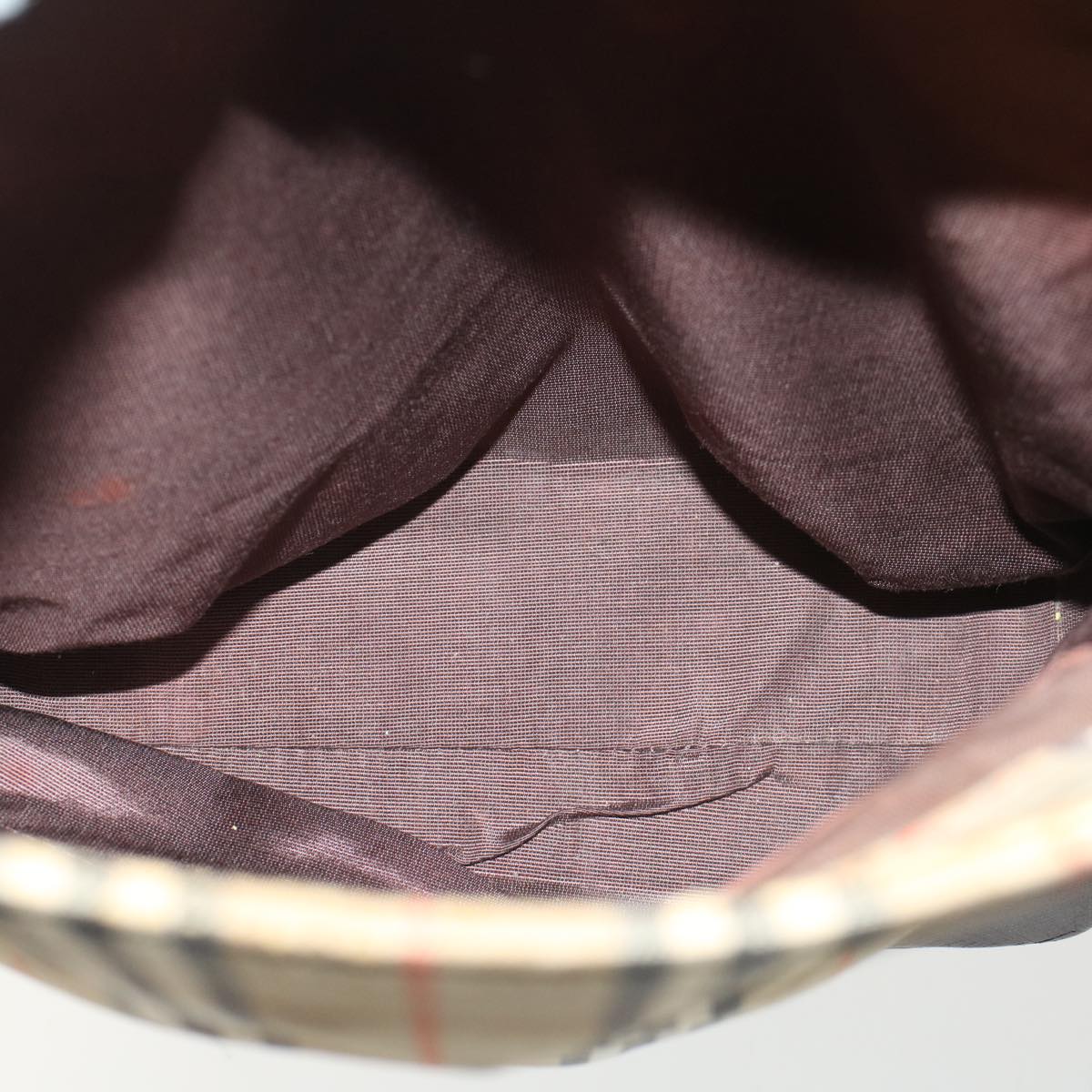 Burberrys Nova Check Shoulder Bag Nylon Leather Beige Auth bs6816