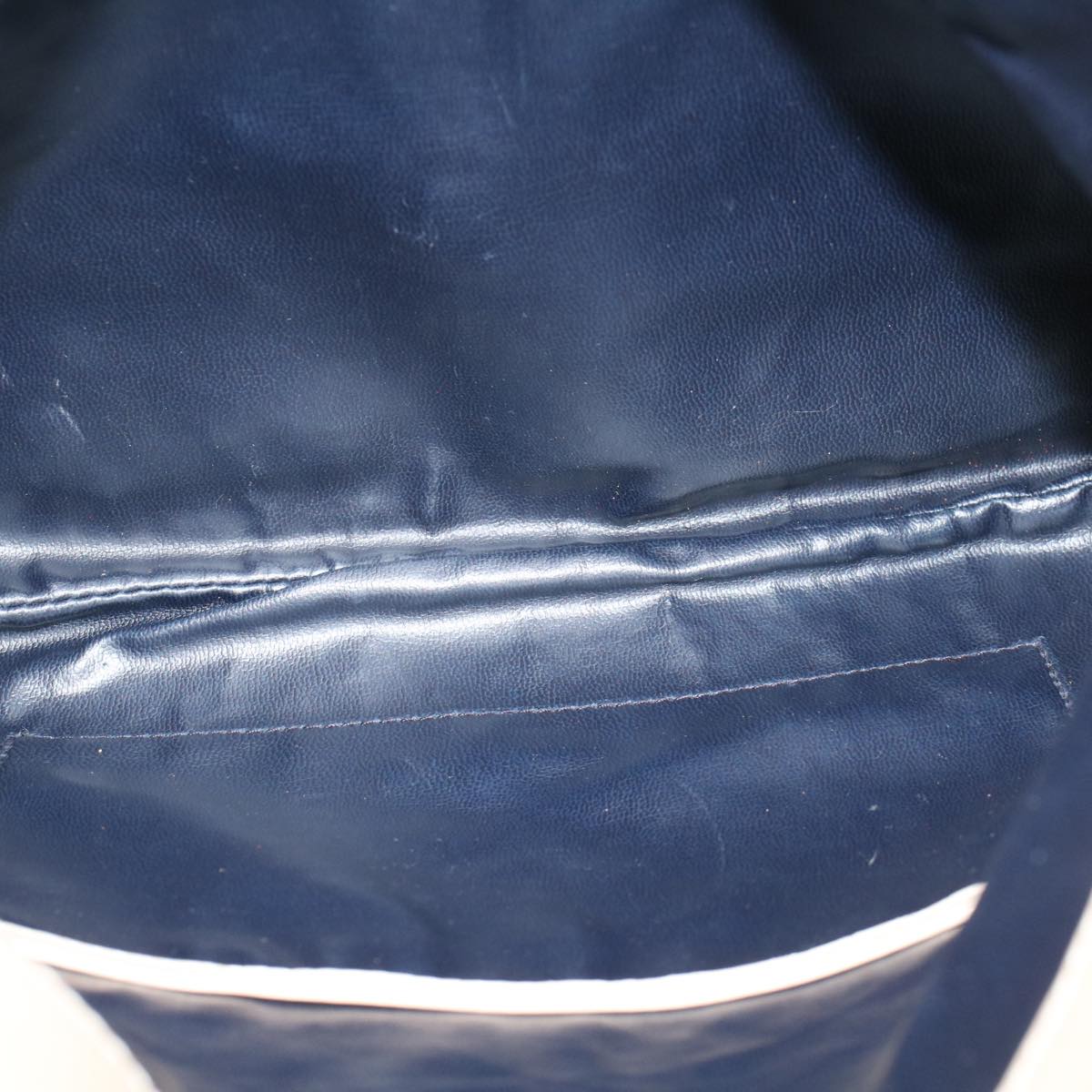 CELINE Clutch Bag Leather Navy Auth bs6874