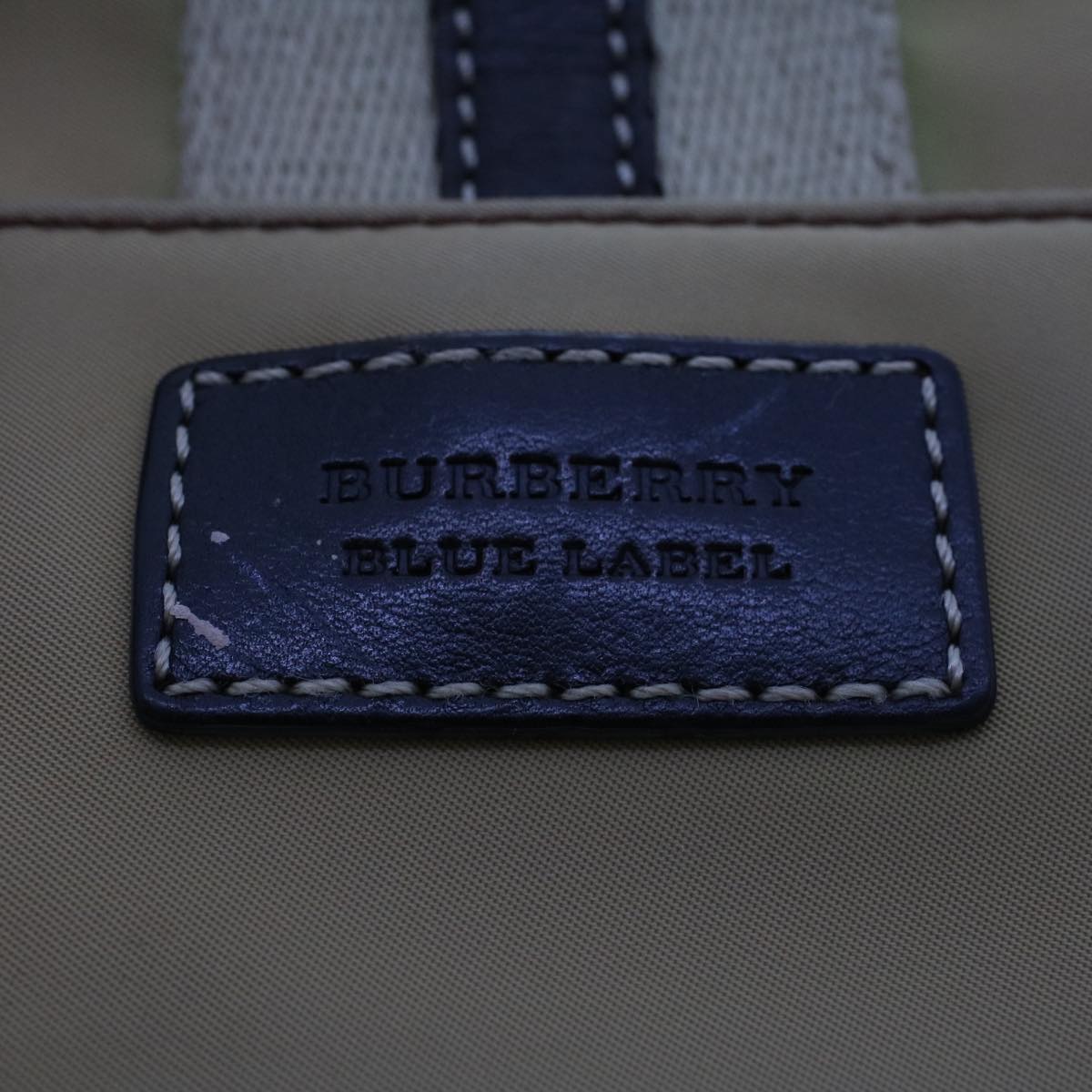 BURBERRY Blue Label Shoulder Bag Nylon Beige Auth bs6877