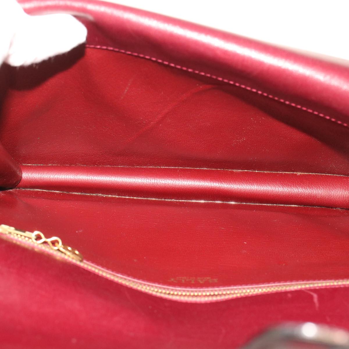 BALLY Shoulder Bag Leather Red Auth bs6888