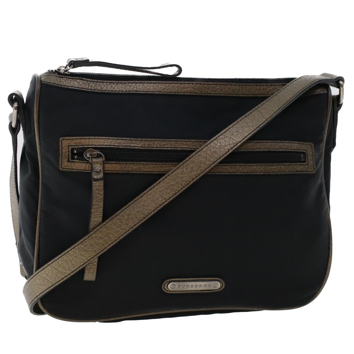 BURBERRY Shoulder Bag Nylon Black Auth bs6892