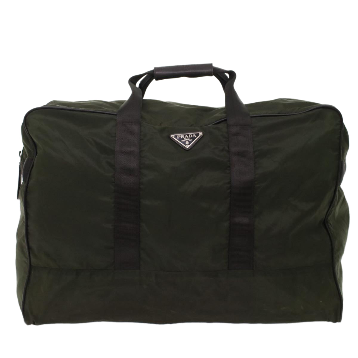 PRADA Boston Bag Nylon Green Auth bs6934