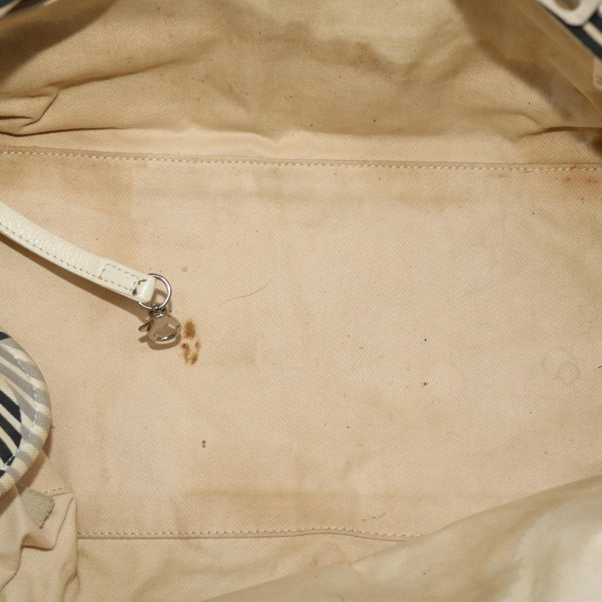 CHANEL Shoulder Bag Canvas White CC Auth bs6944