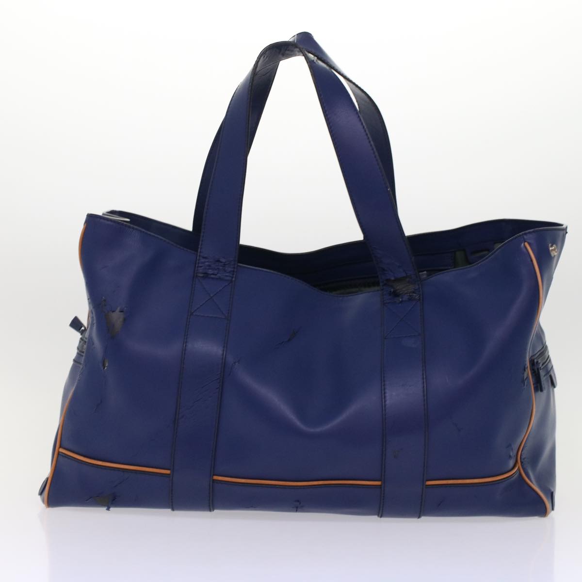 BALLY Boston Bag Shoulder Bag Leather Suede 3Set Blue Navy black Auth bs6964 - 0