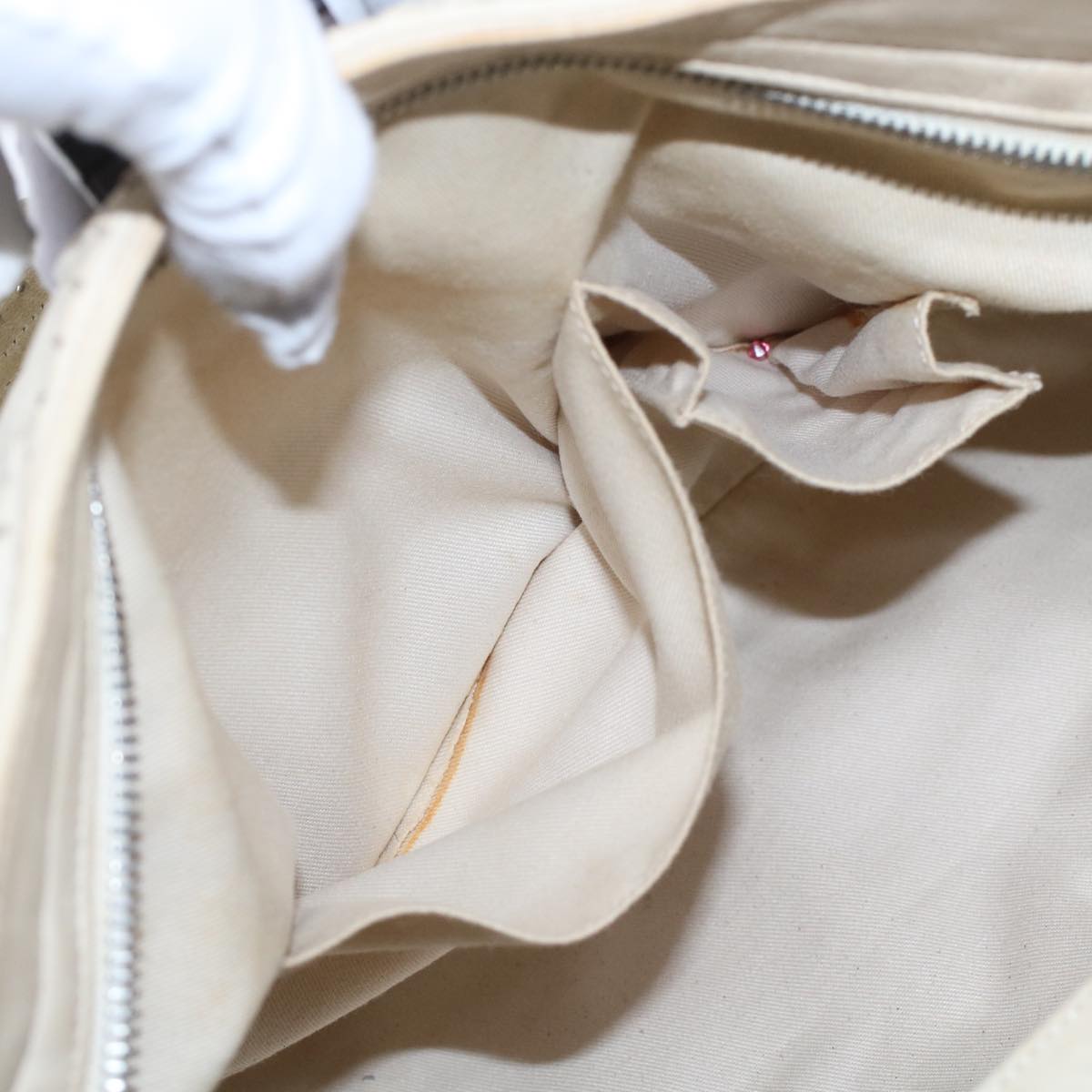 Salvatore Ferragamo Shoulder Bag Leather Nylon 2Set White Red Auth bs6982