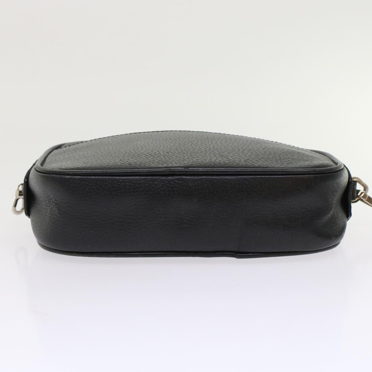 BALLY Clutch Bag Leather Black Auth bs7001