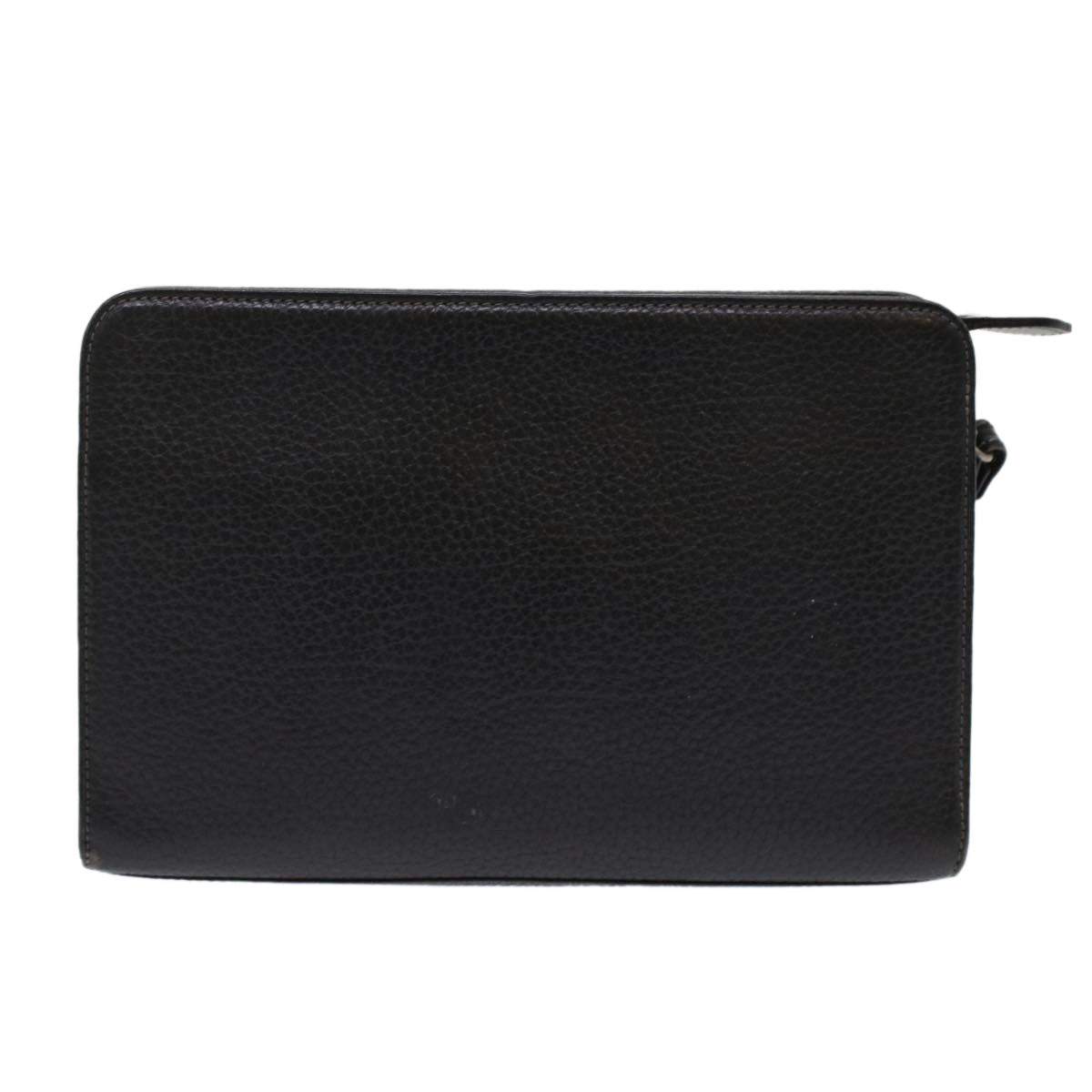 Burberrys Clutch Bag Leather Black Auth bs7004 - 0