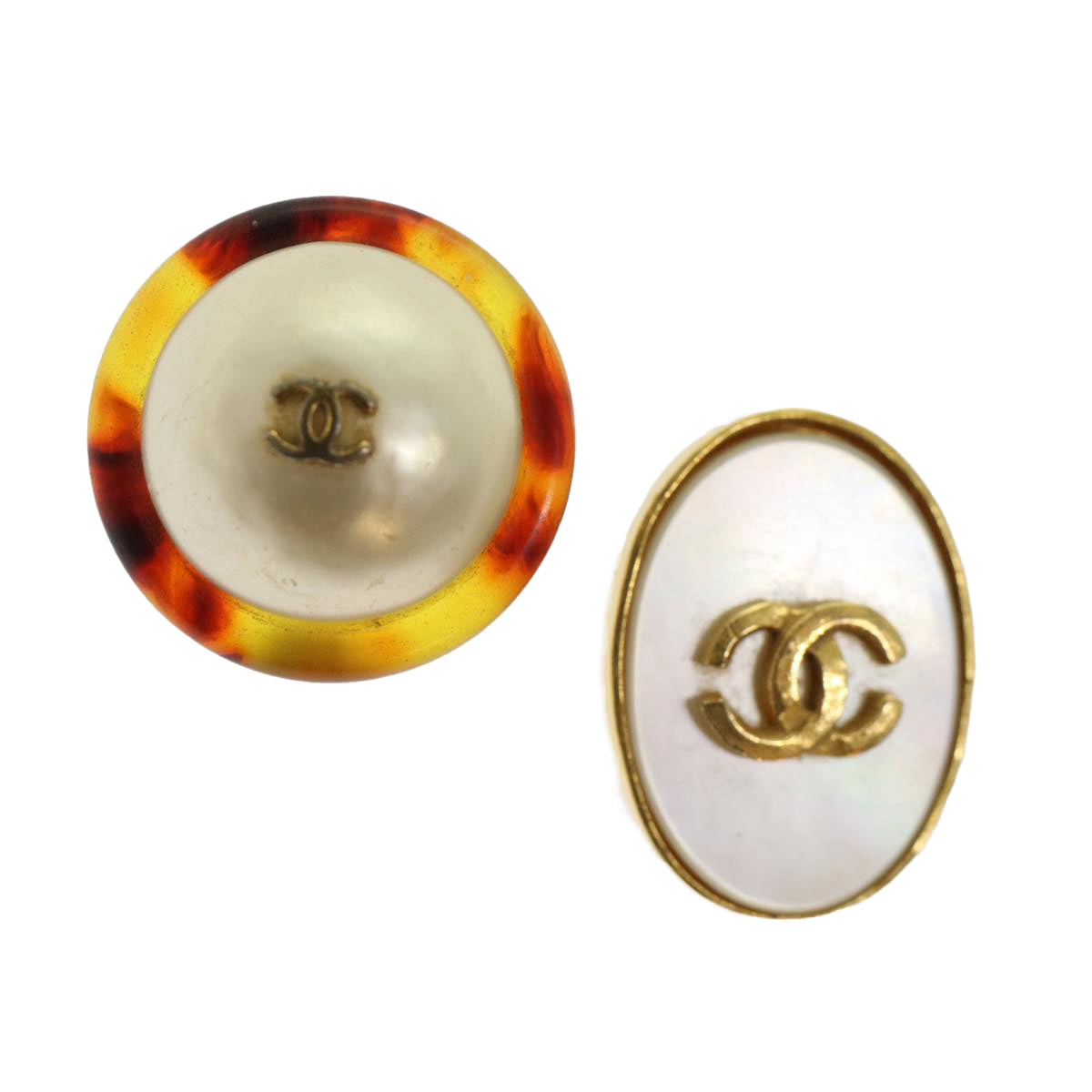 CHANEL Earring White CC Auth bs7031 - 0