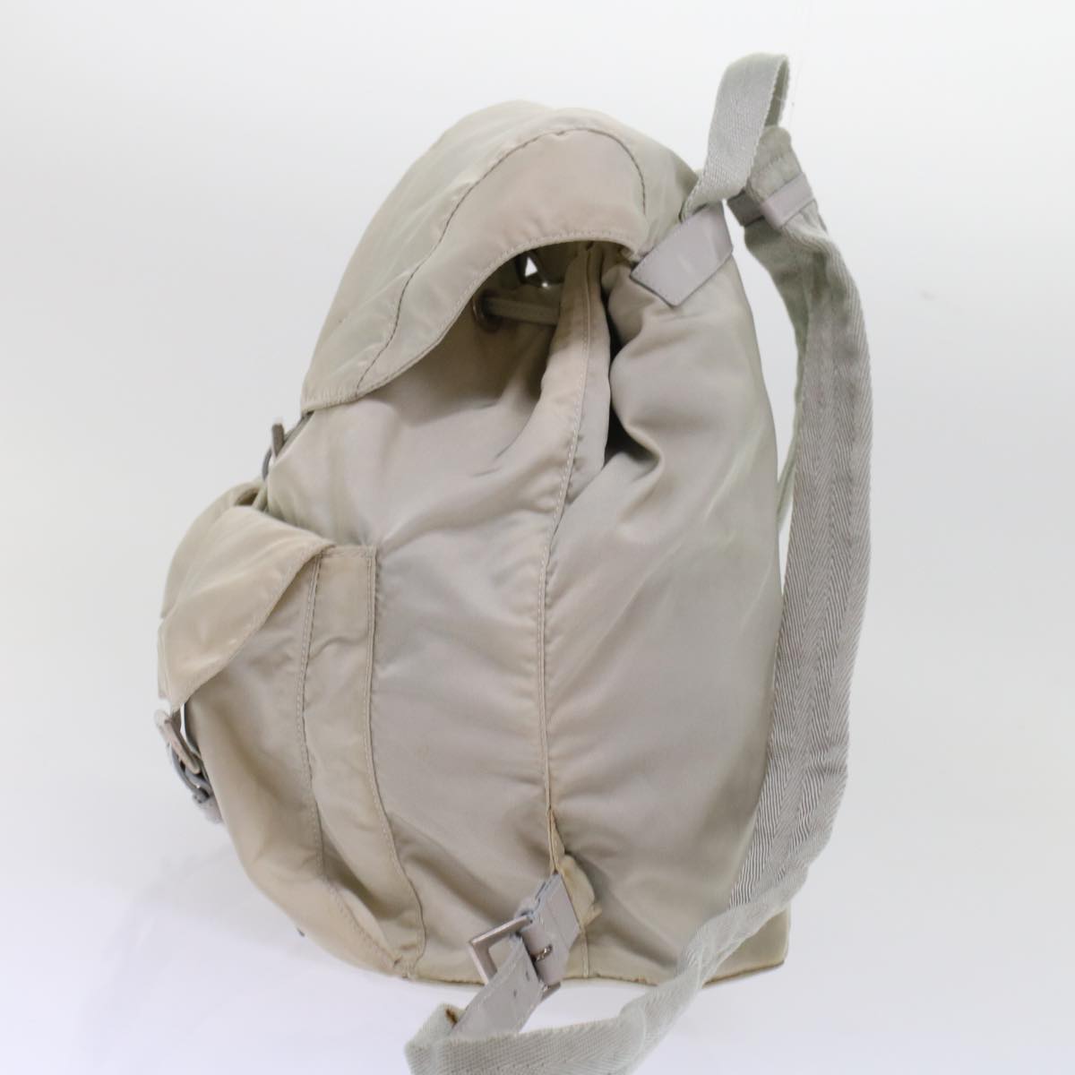 PRADA Backpack Nylon White Auth bs7046
