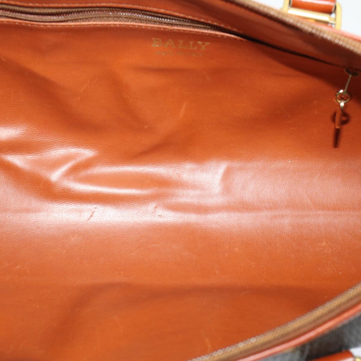 BALLY Shoulder Bag Leather Canvas 2Set Beige Black Auth bs7065