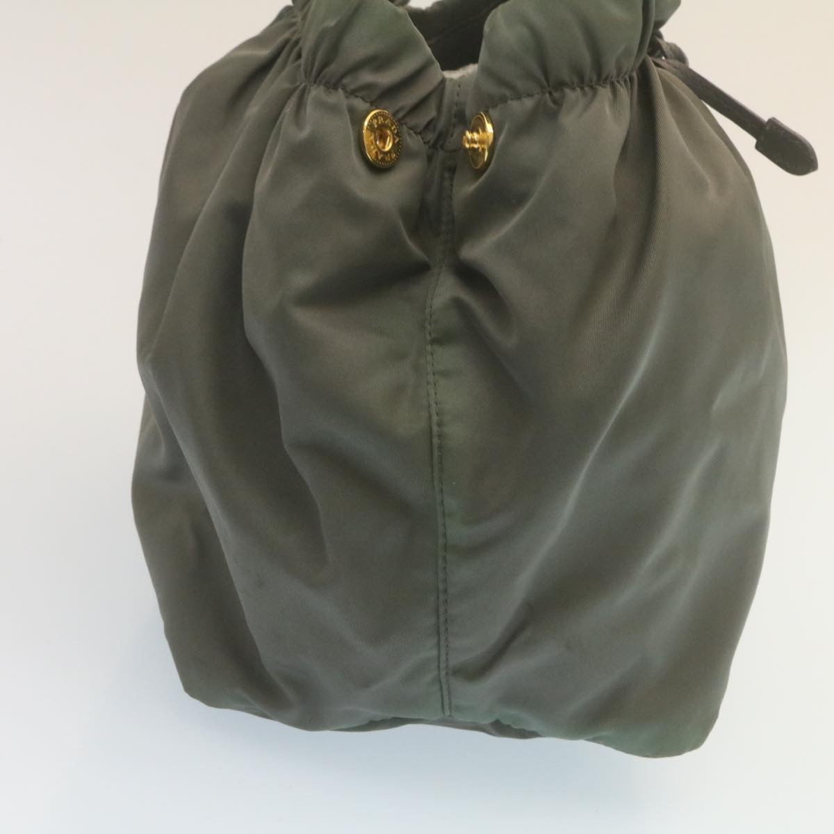 PRADA Hand Bag Nylon Gray Auth bs709