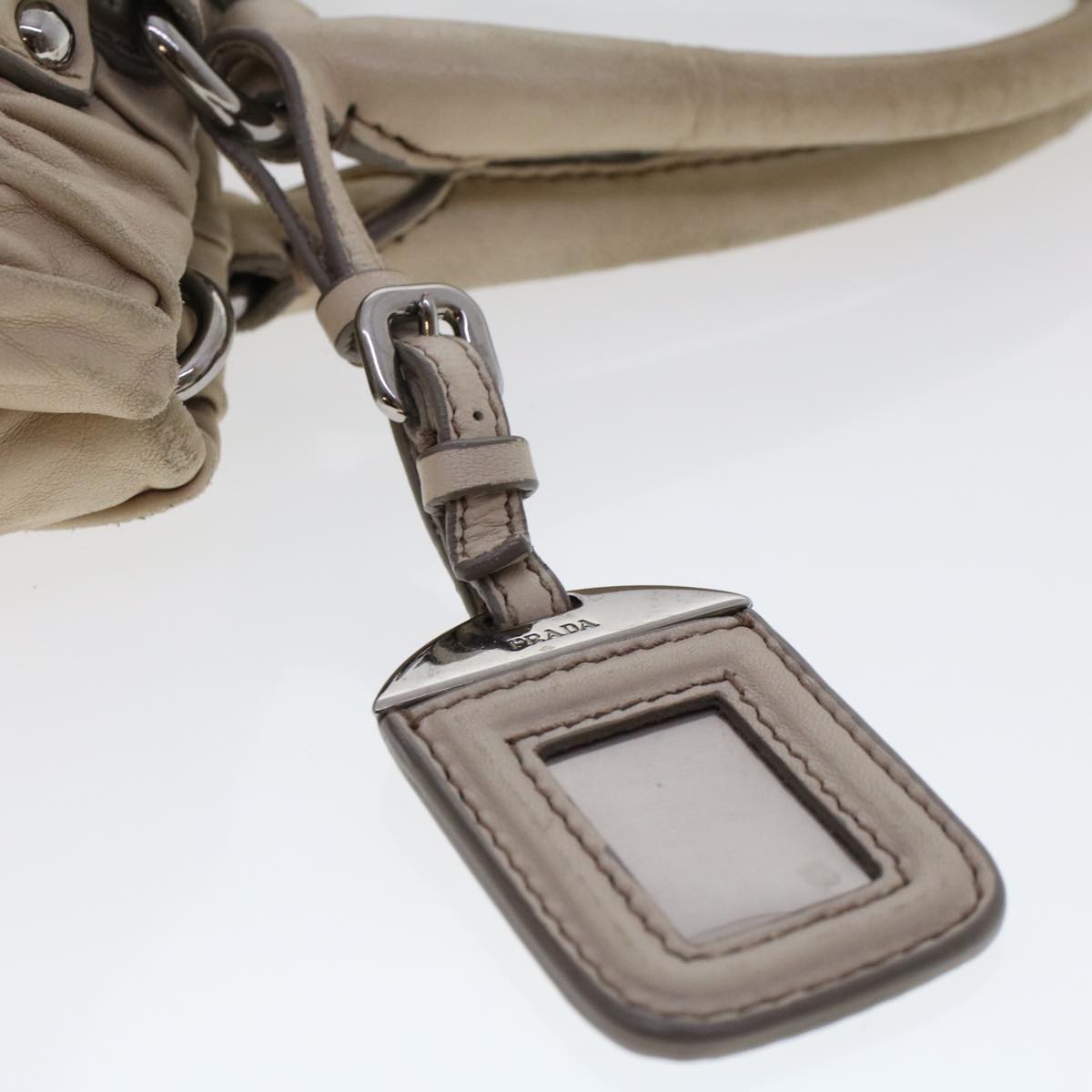 PRADA Shoulder Bag Leather 2way Gray Auth bs7104