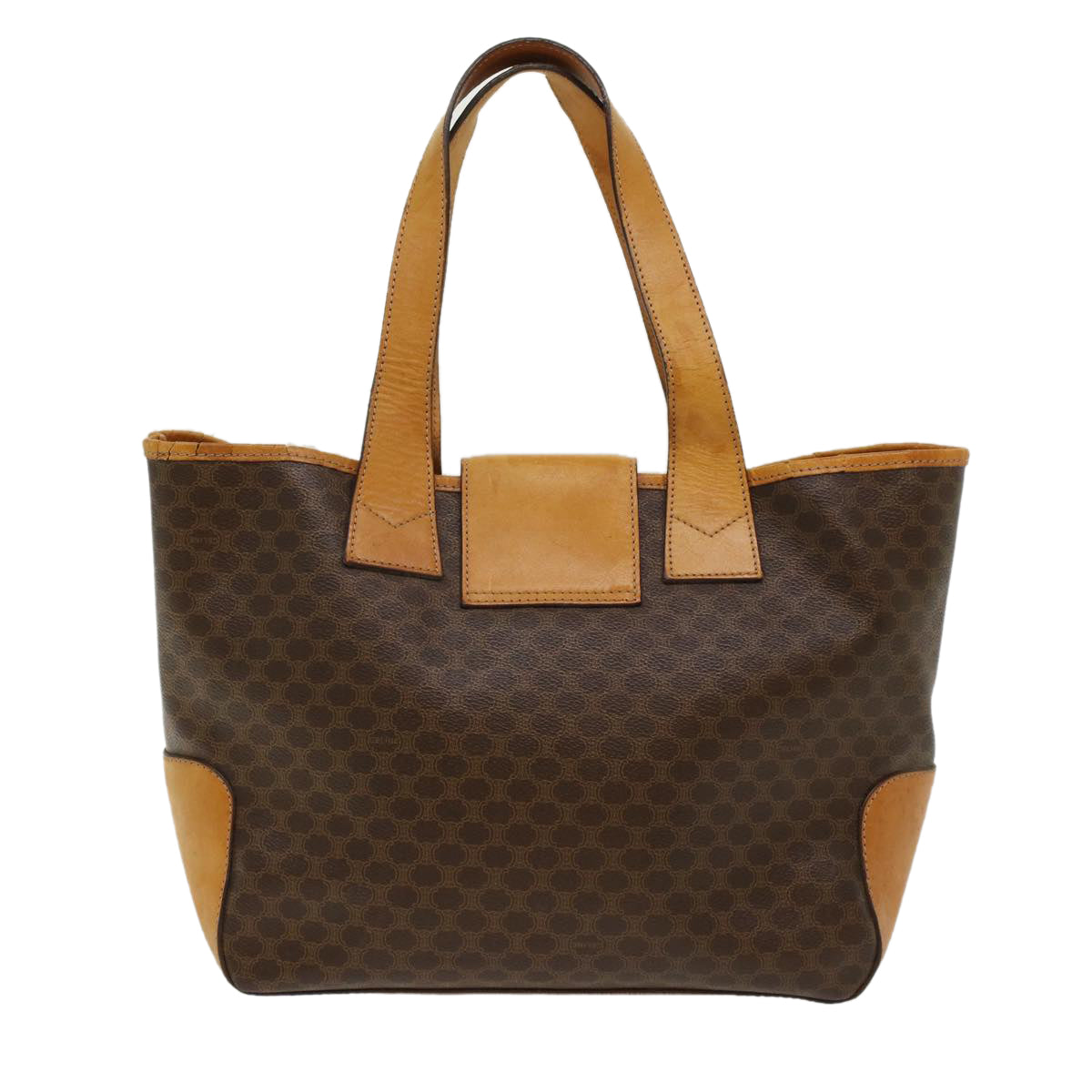 CELINE Macadam Canvas Shoulder Bag PVC Leather Brown Auth bs7113 - 0