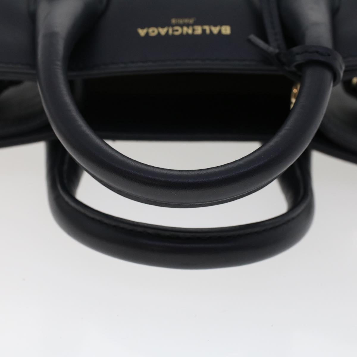 BALENCIAGA Hand Bag Leather 2way Navy 319499 Auth bs7122