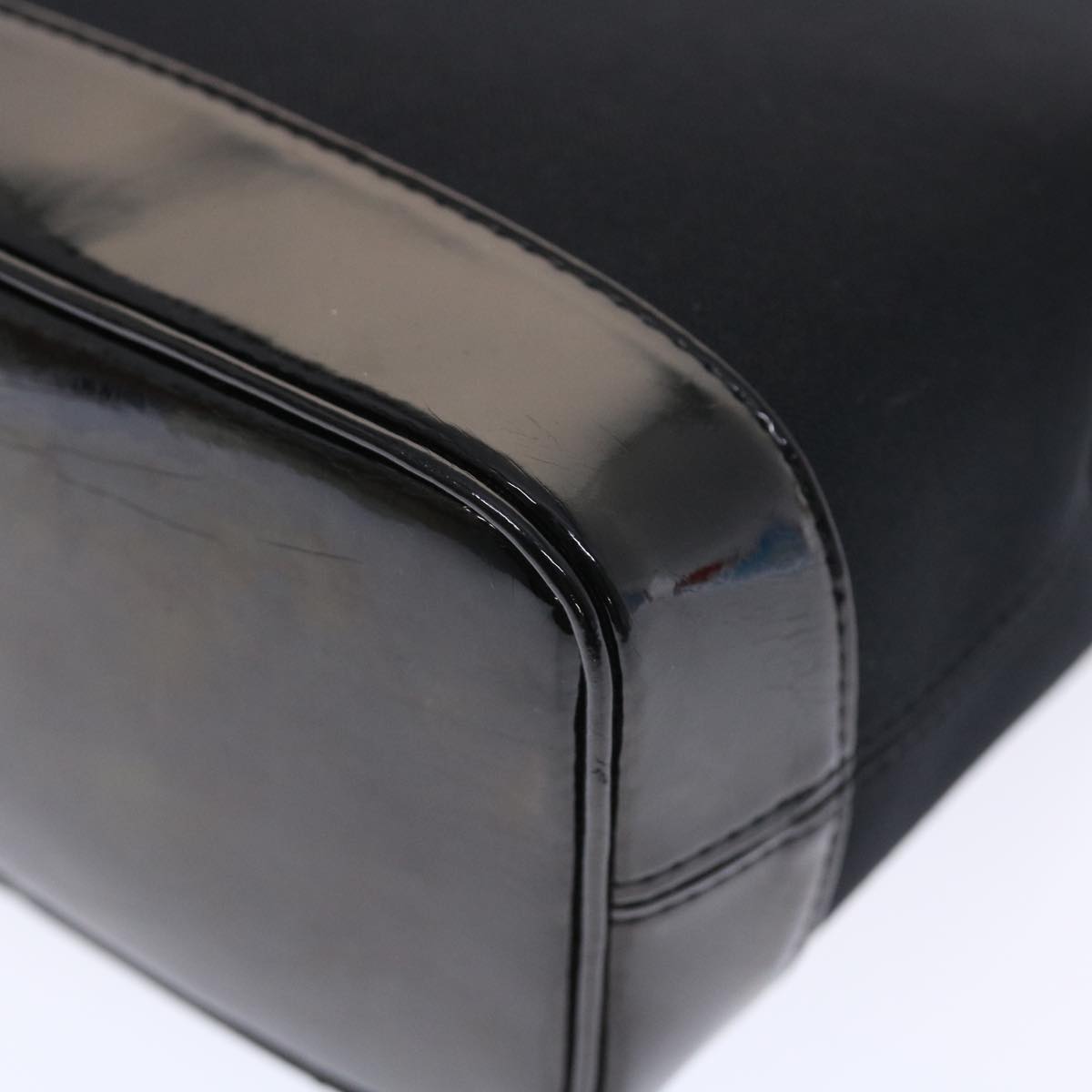 SAINT LAURENT Shoulder Bag Nylon Black Auth bs7138