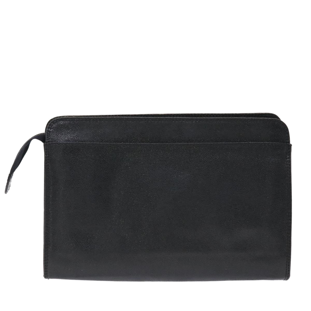 VALENTINO Clutch Bag Leather Black Auth bs7149