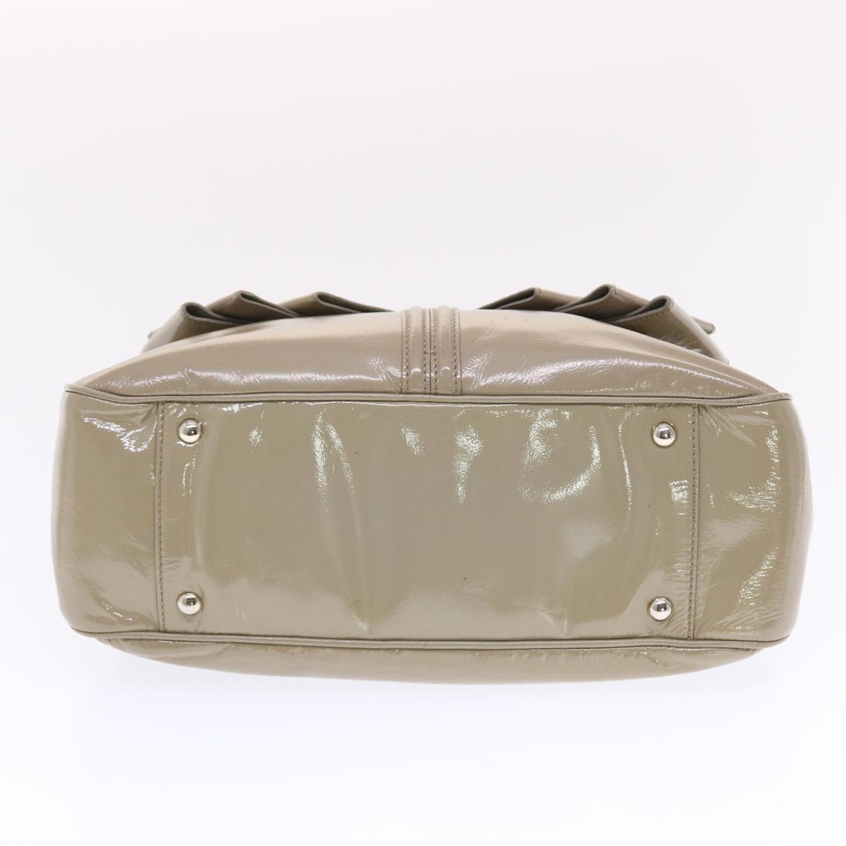 SAINT LAURENT Shoulder Bag Patent leather Gray 220177 Auth bs7159
