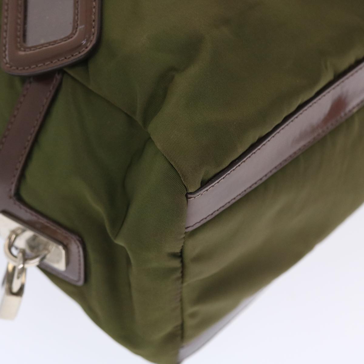 PRADA Shoulder Bag Nylon Khaki Auth bs7166