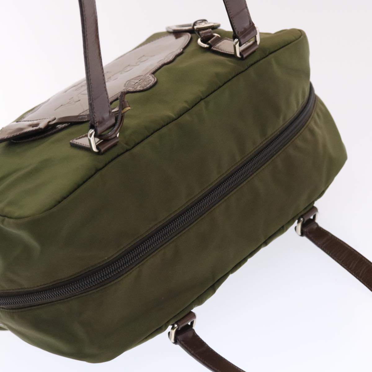 PRADA Shoulder Bag Nylon Khaki Auth bs7166