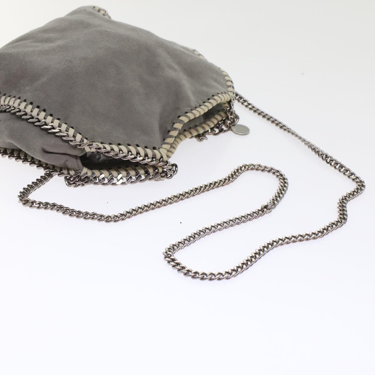 Stella MacCartney Chain Falabella Shoulder Bag Suede Gray Auth bs7170