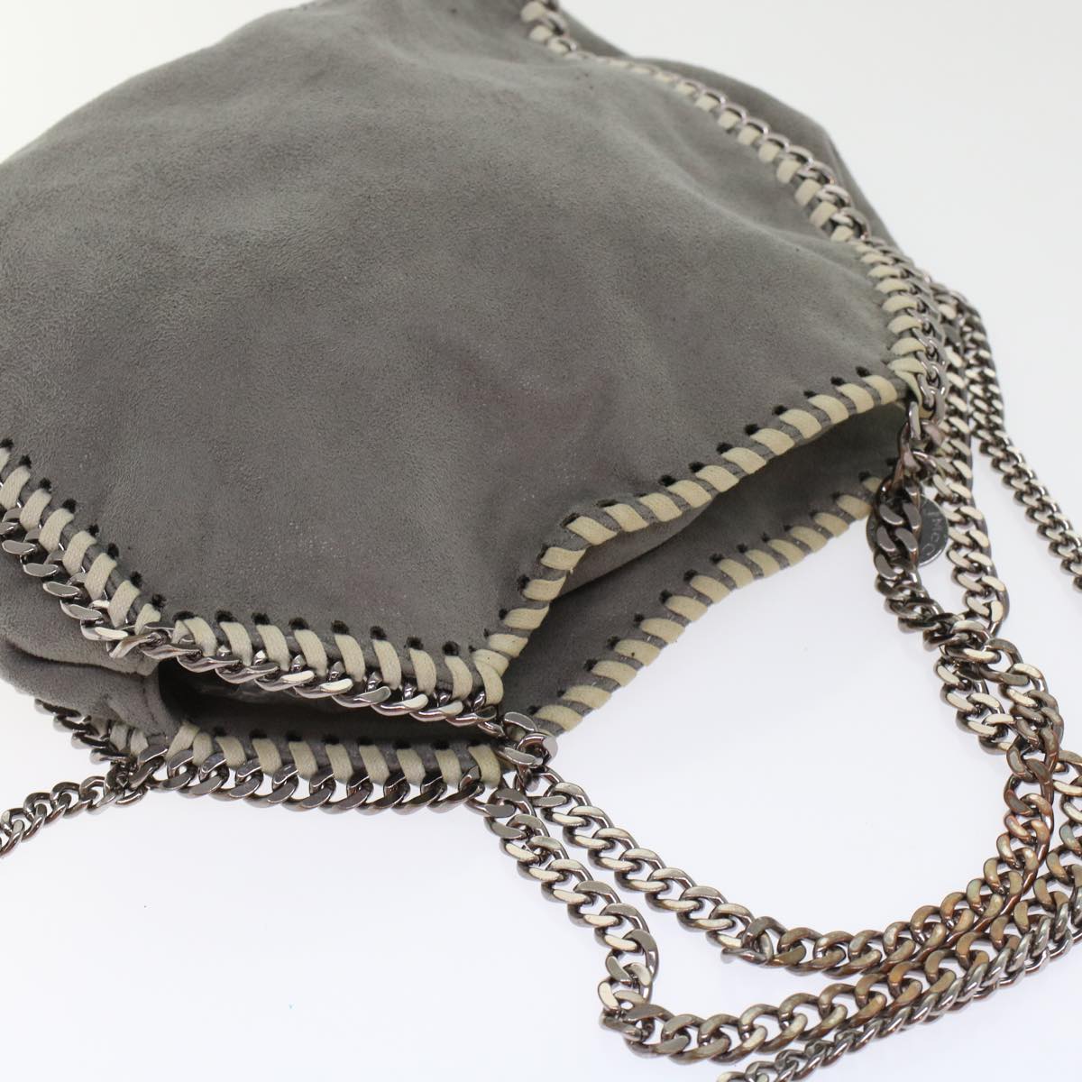 Stella MacCartney Chain Falabella Shoulder Bag Suede Gray Auth bs7170