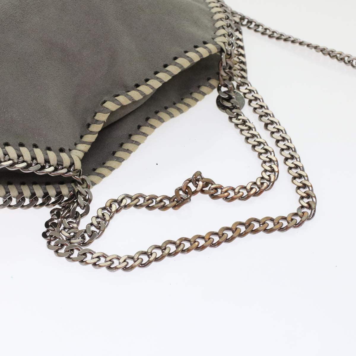 Stella MacCartney Chain Falabella Shoulder Bag Suede Gray Auth bs7170