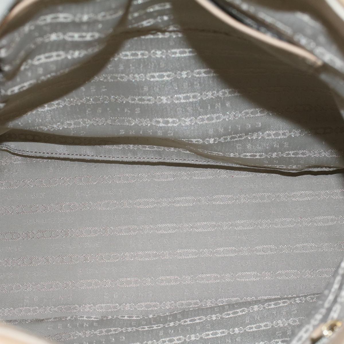 CELINE Shoulder Bag Leather Beige Auth bs7176