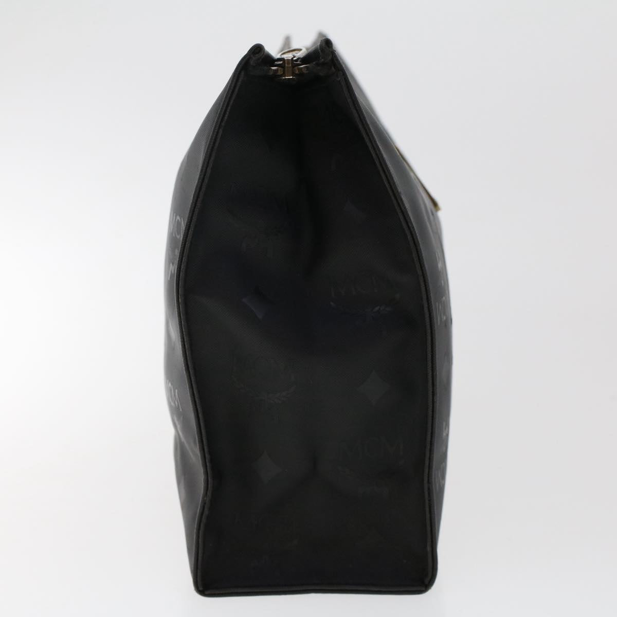 MCM Vicetos Logogram Clutch Bag PVC Leather Black Auth bs7223
