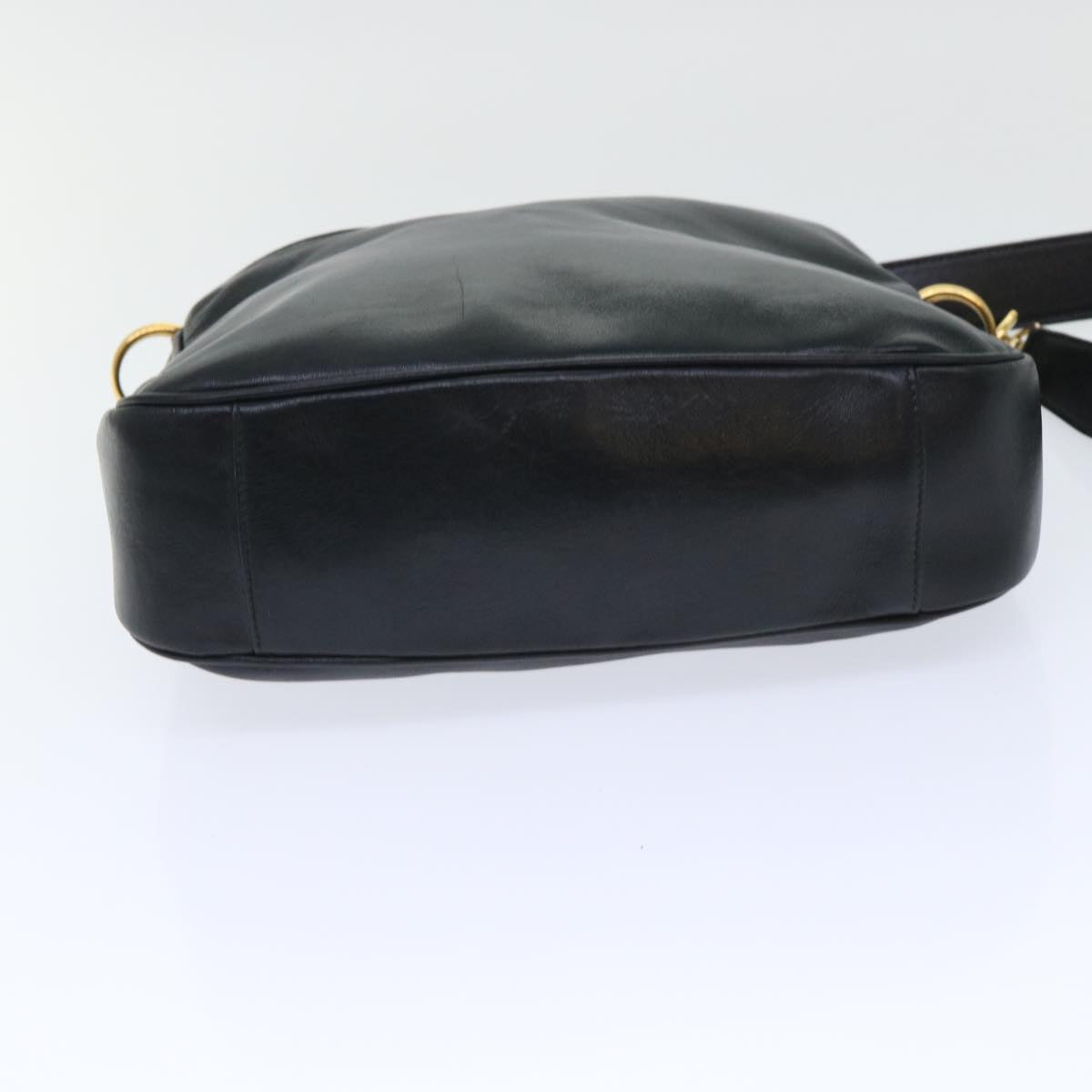 GUCCI Shoulder Bag Leather Black Auth bs7234