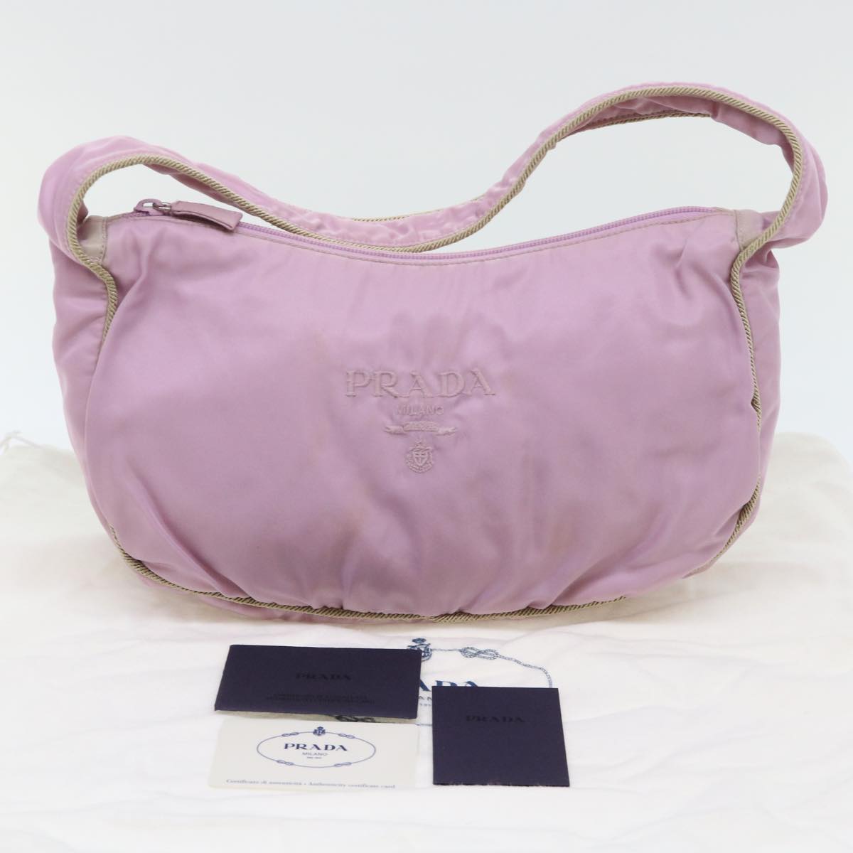 PRADA Shoulder Bag Nylon Pink Auth bs7263