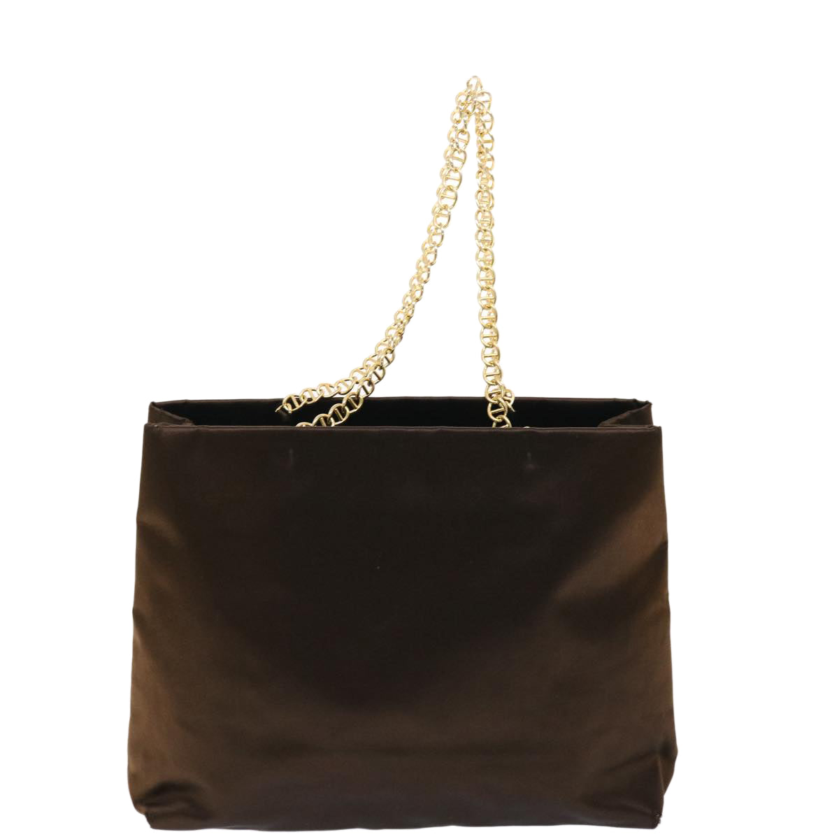 PRADA Chain Shoulder Bag Velor Brown Auth bs7265 - 0