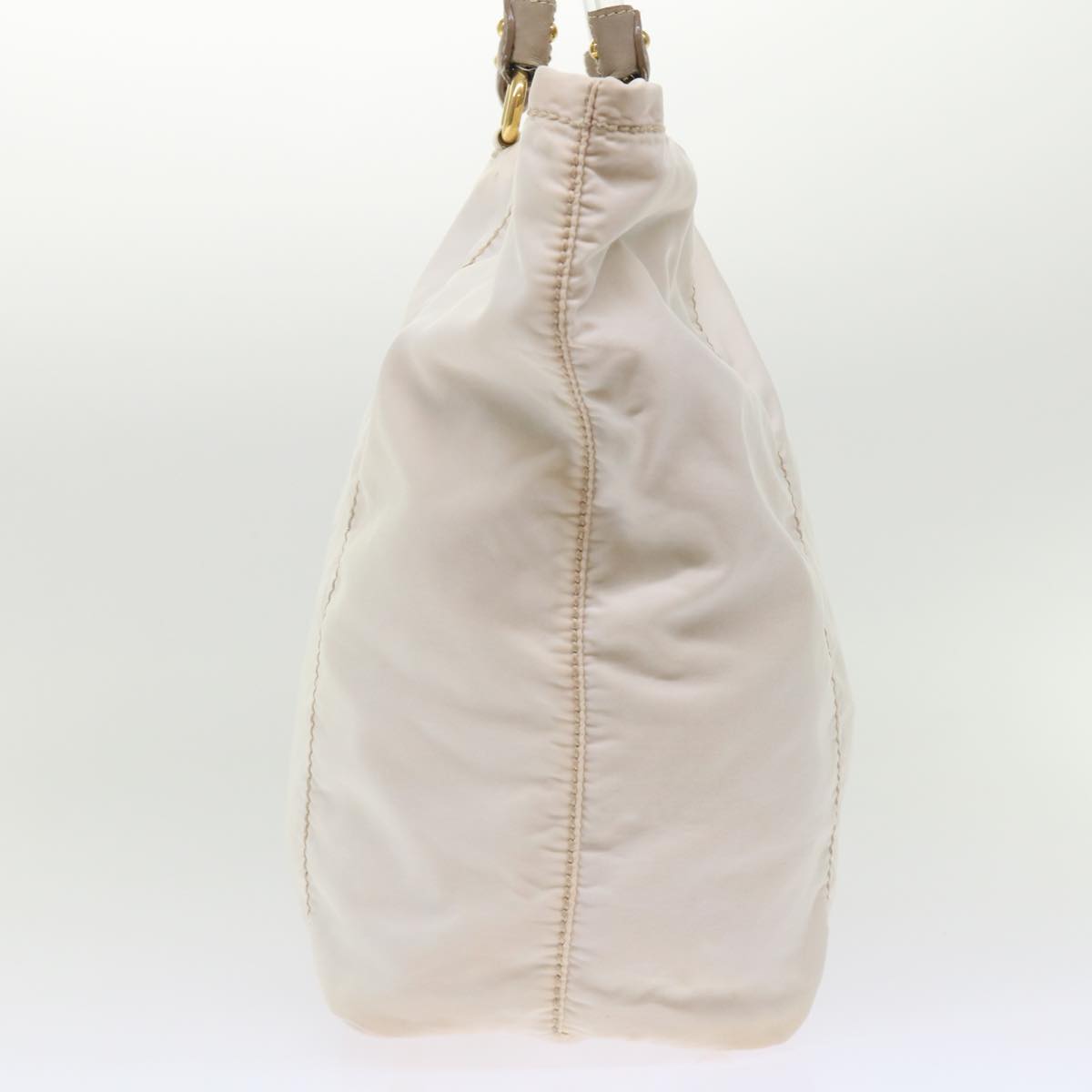 PRADA Hand Bag Nylon White Auth bs7266