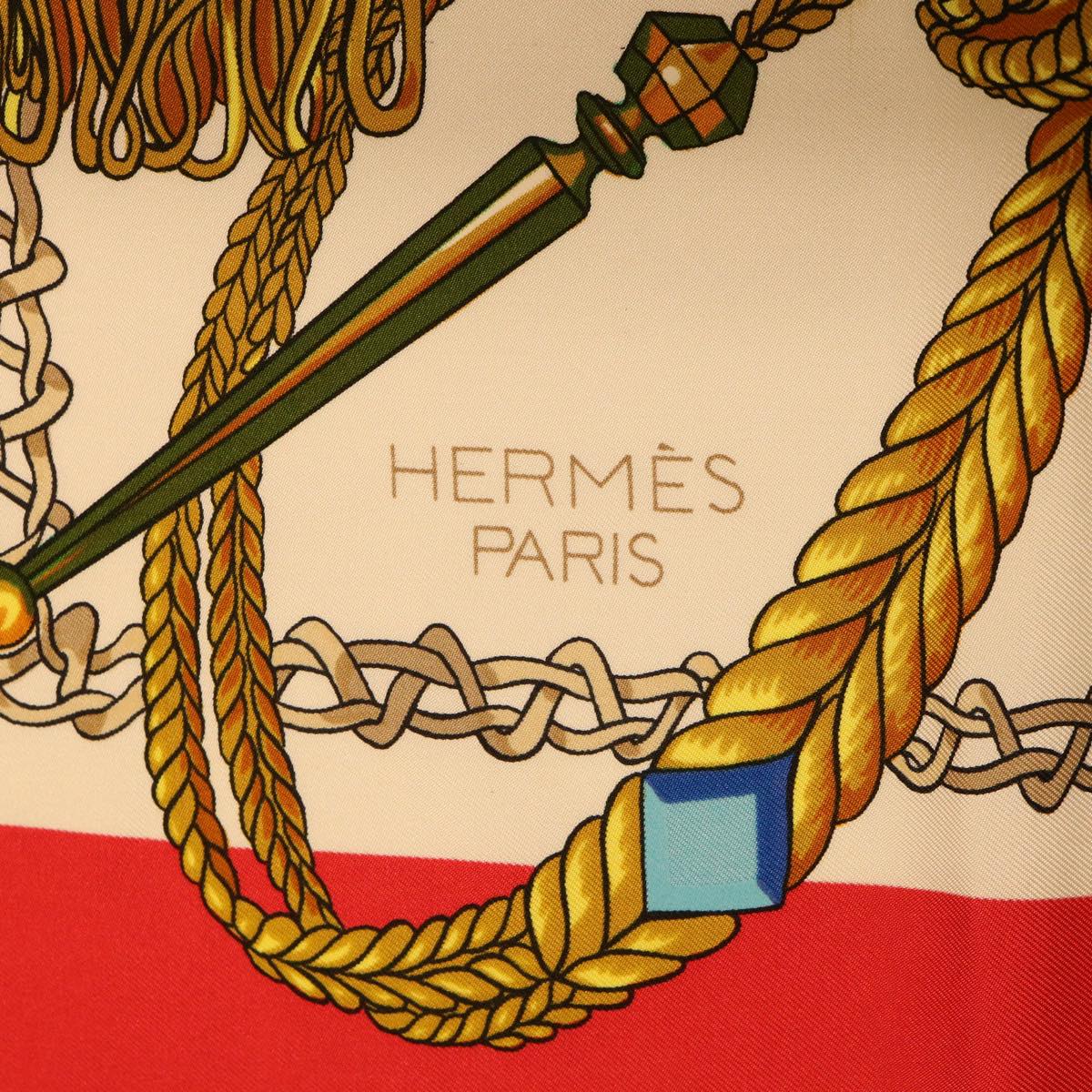 HERMES Carre 90 Scarf ”Le Timalier” Silk Red Auth bs7268