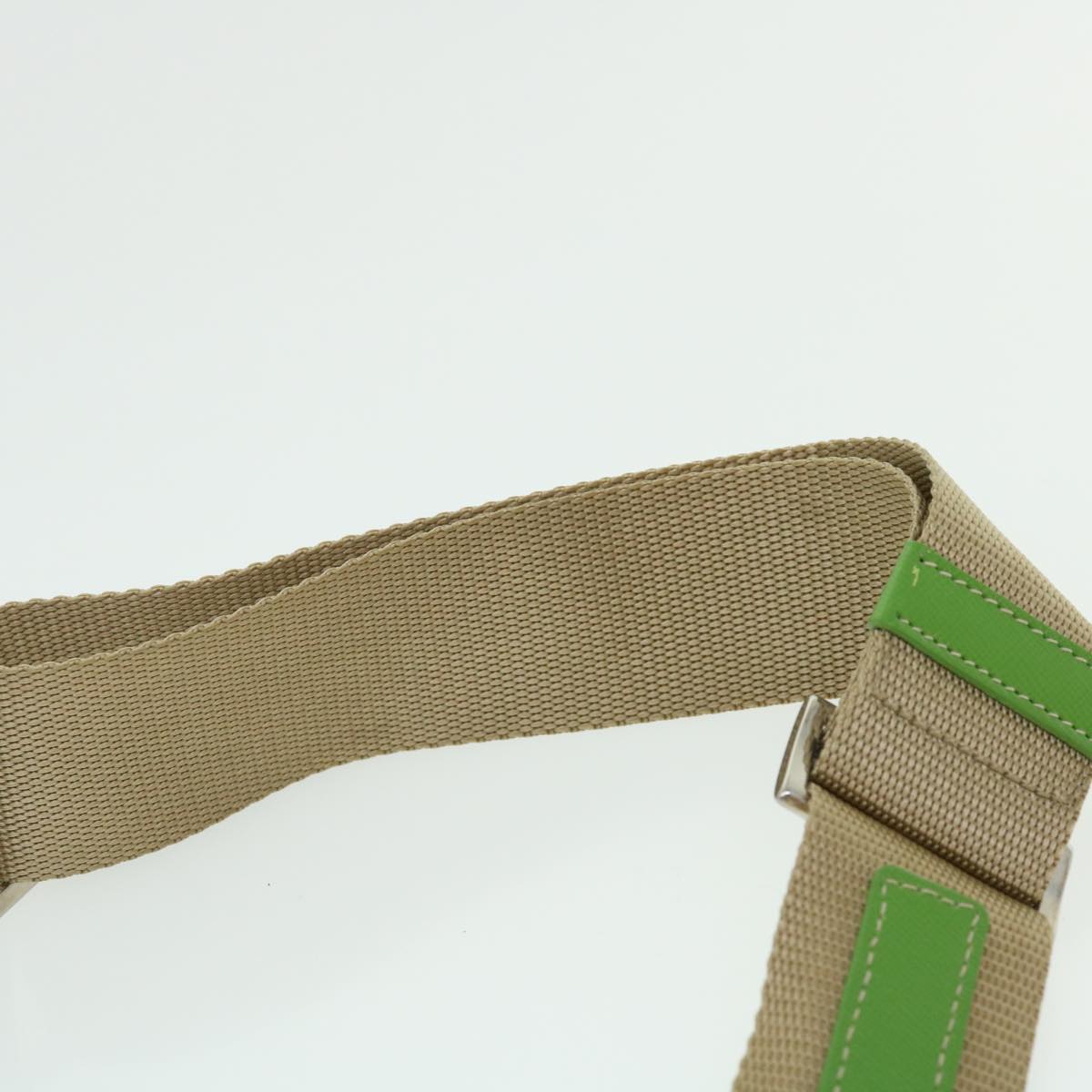PRADA Shoulder Bag Nylon Leather Green Auth bs7277