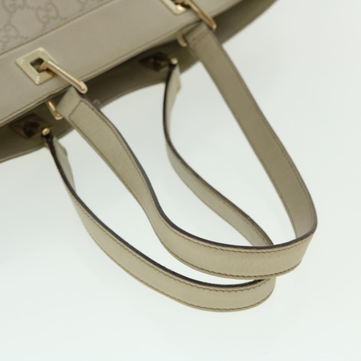 GUCCI GG Canvas Guccissima Shoulder Bag White 145993 Auth bs7287