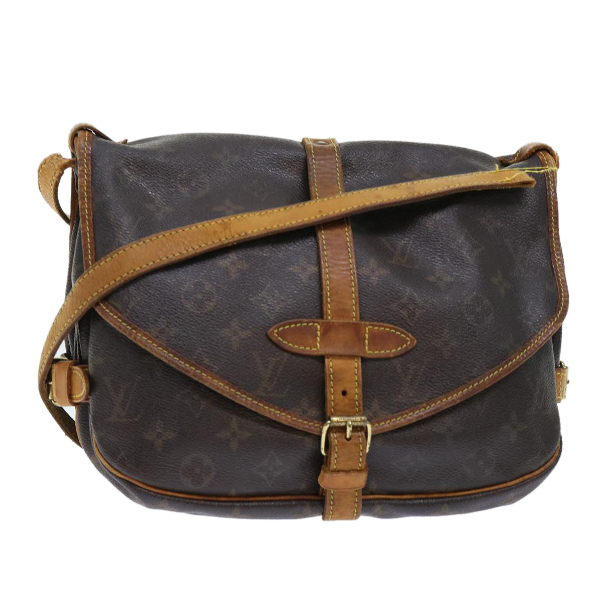 LOUIS VUITTON Monogram Saumur 30 Shoulder Bag M42256 LV Auth bs7298