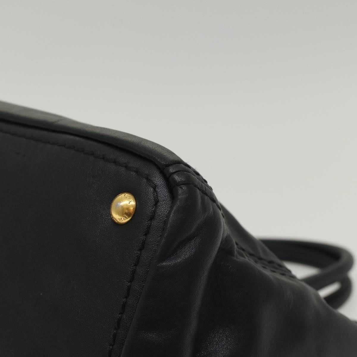 PRADA Shoulder Bag Leather Black Auth bs7349