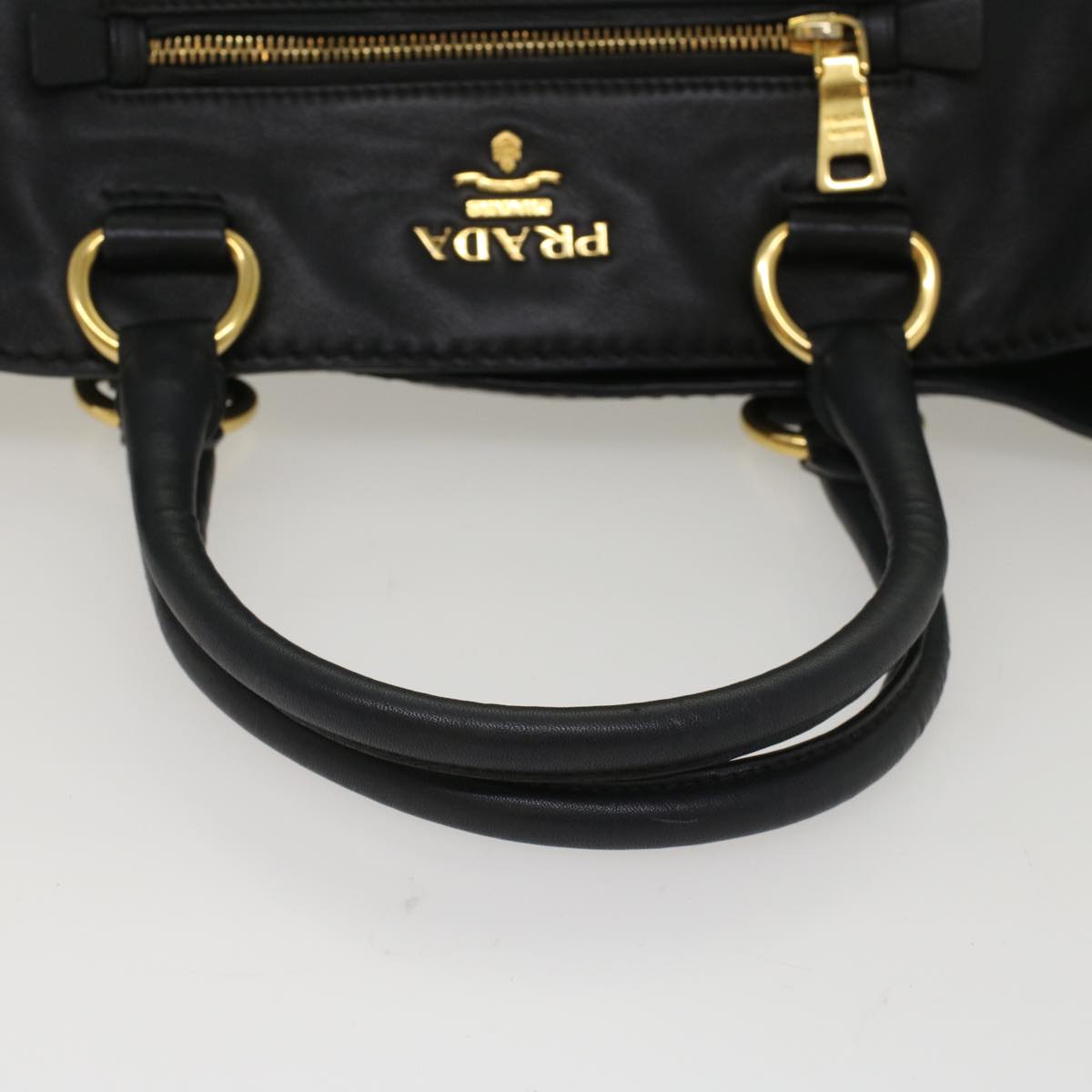 PRADA Shoulder Bag Leather Black Auth bs7349