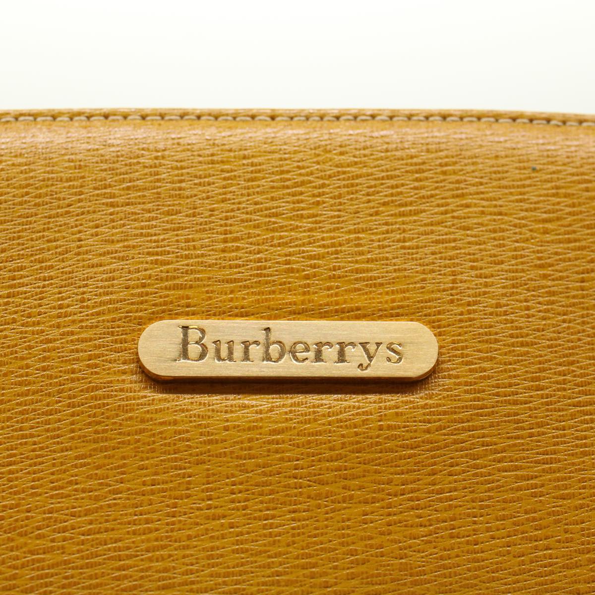 Burberrys Shoulder Bag Leather Yellow Auth bs7351