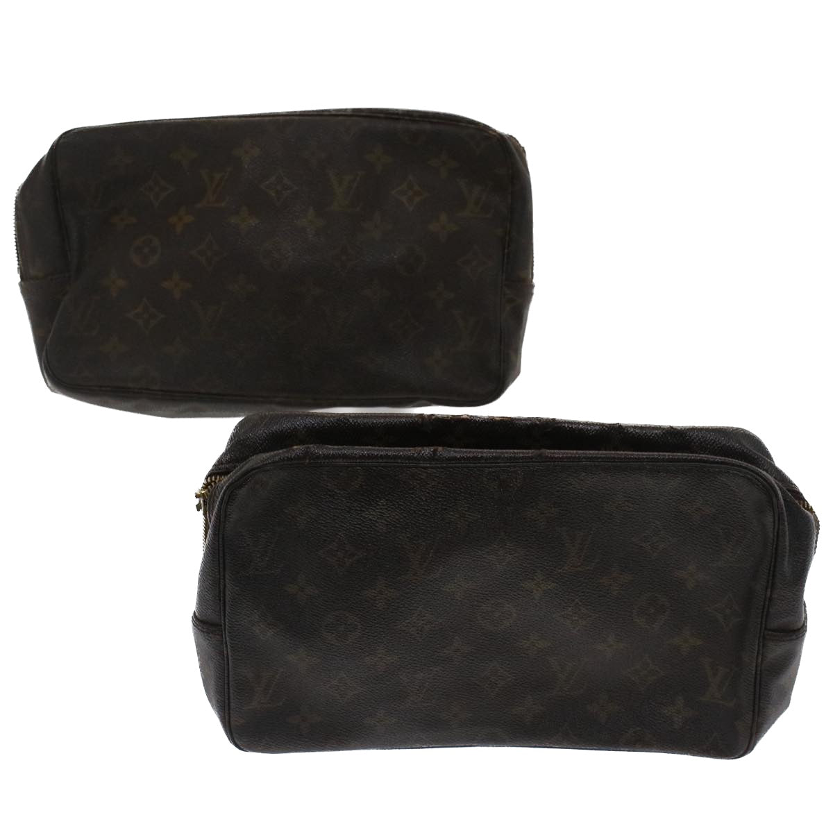 LOUIS VUITTON Monogram Trousse Toilette Clutch Bag 2Set LV Auth bs7375