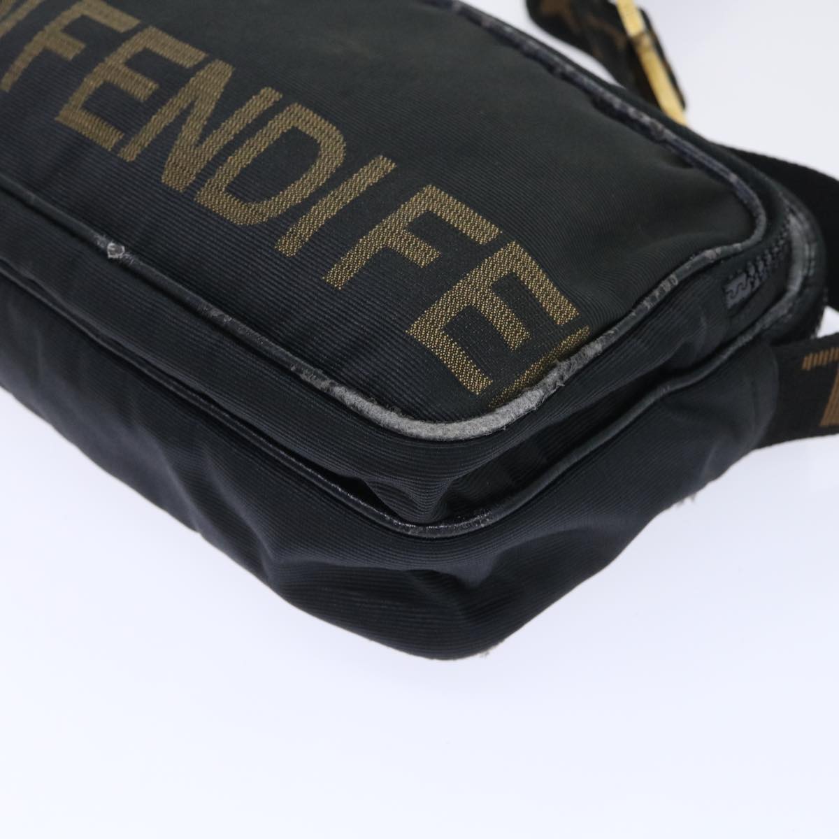 FENDI Shoulder Bag Nylon Black Auth bs7384