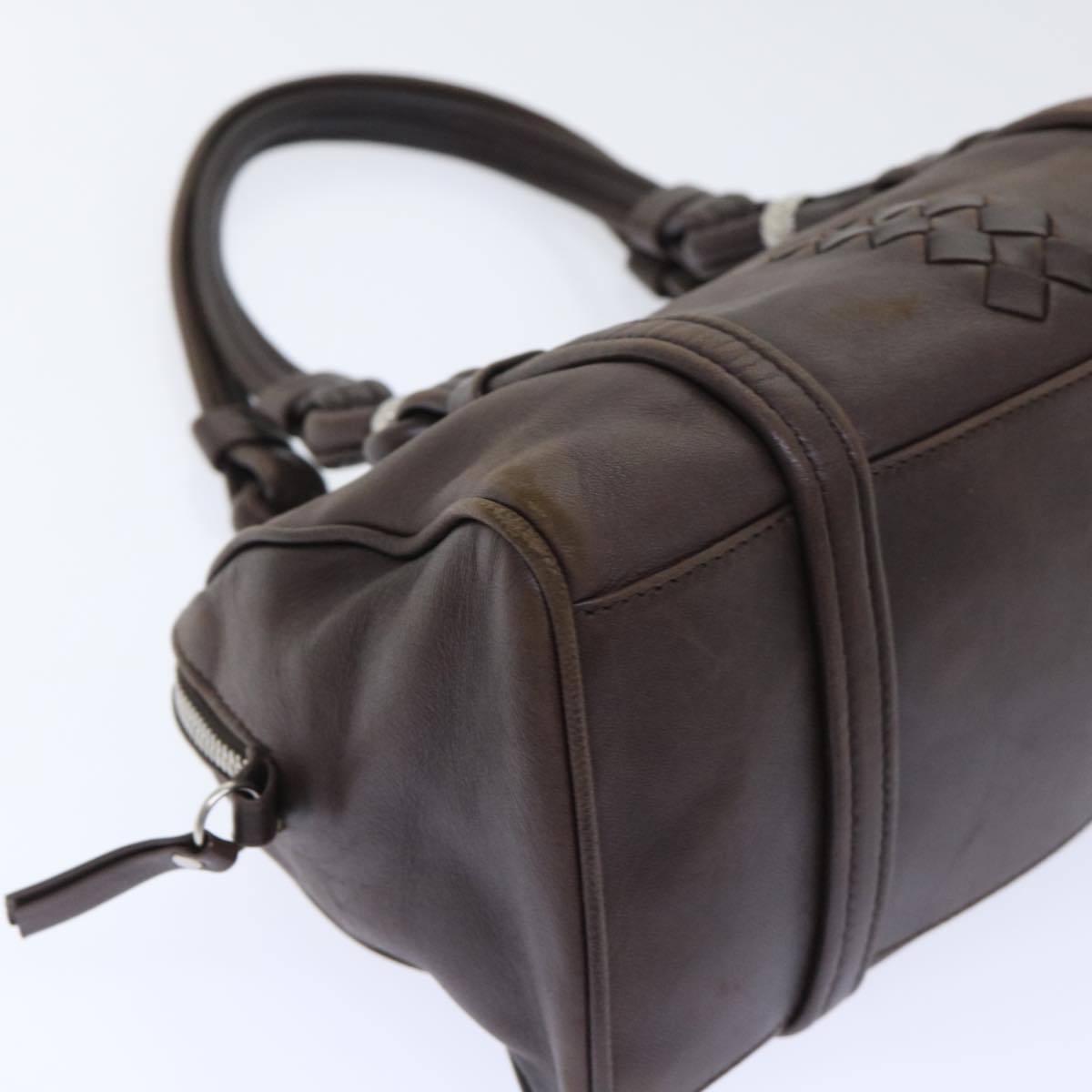 BOTTEGAVENETA Shoulder Bag Leather Brown Auth bs7385