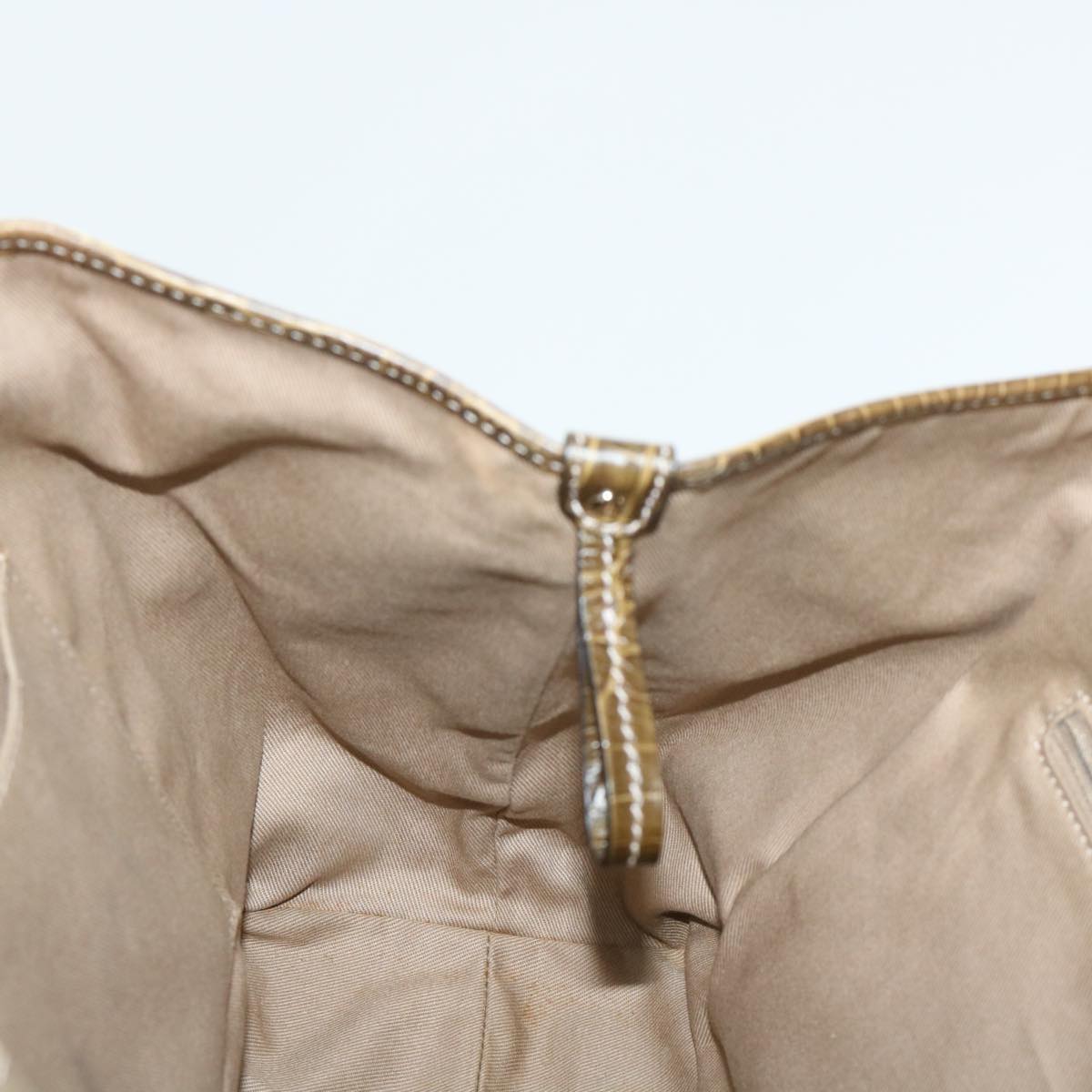 CELINE Macadam Canvas Shoulder Bag Beige Auth bs7394