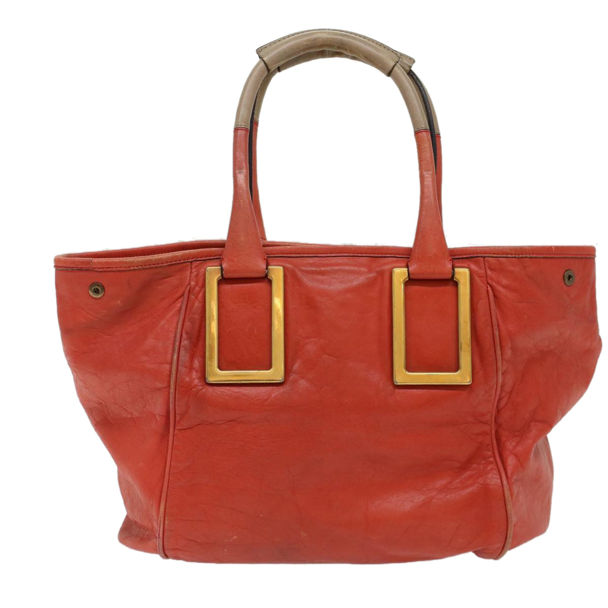 Chloe Etel Hand Bag Leather Red 04-12-50-65 Auth bs7428 - 0