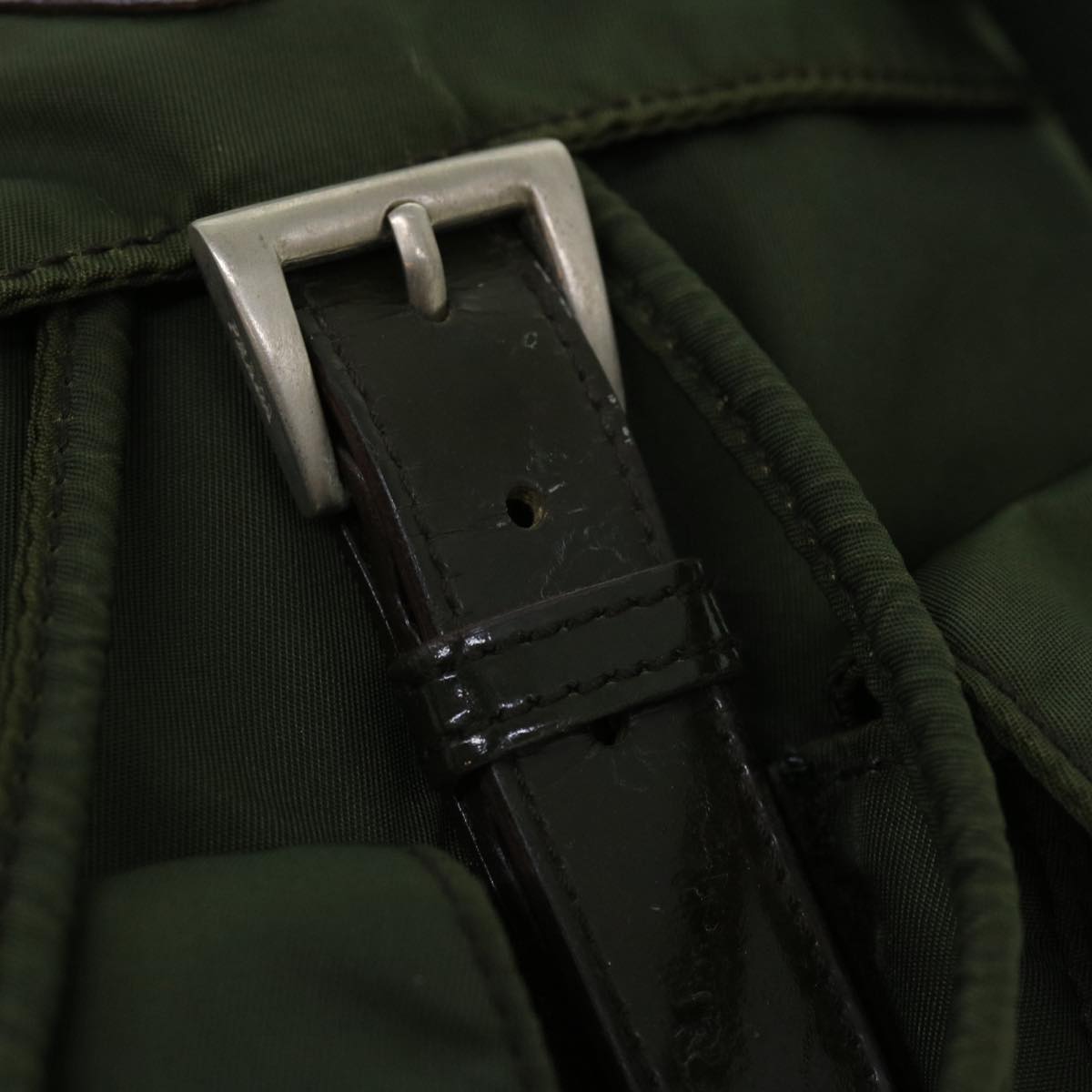 PRADA Backpack Nylon Khaki Auth bs7430