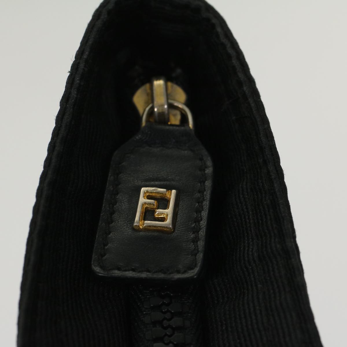 FENDI Tote Bag Nylon Black Auth bs7442