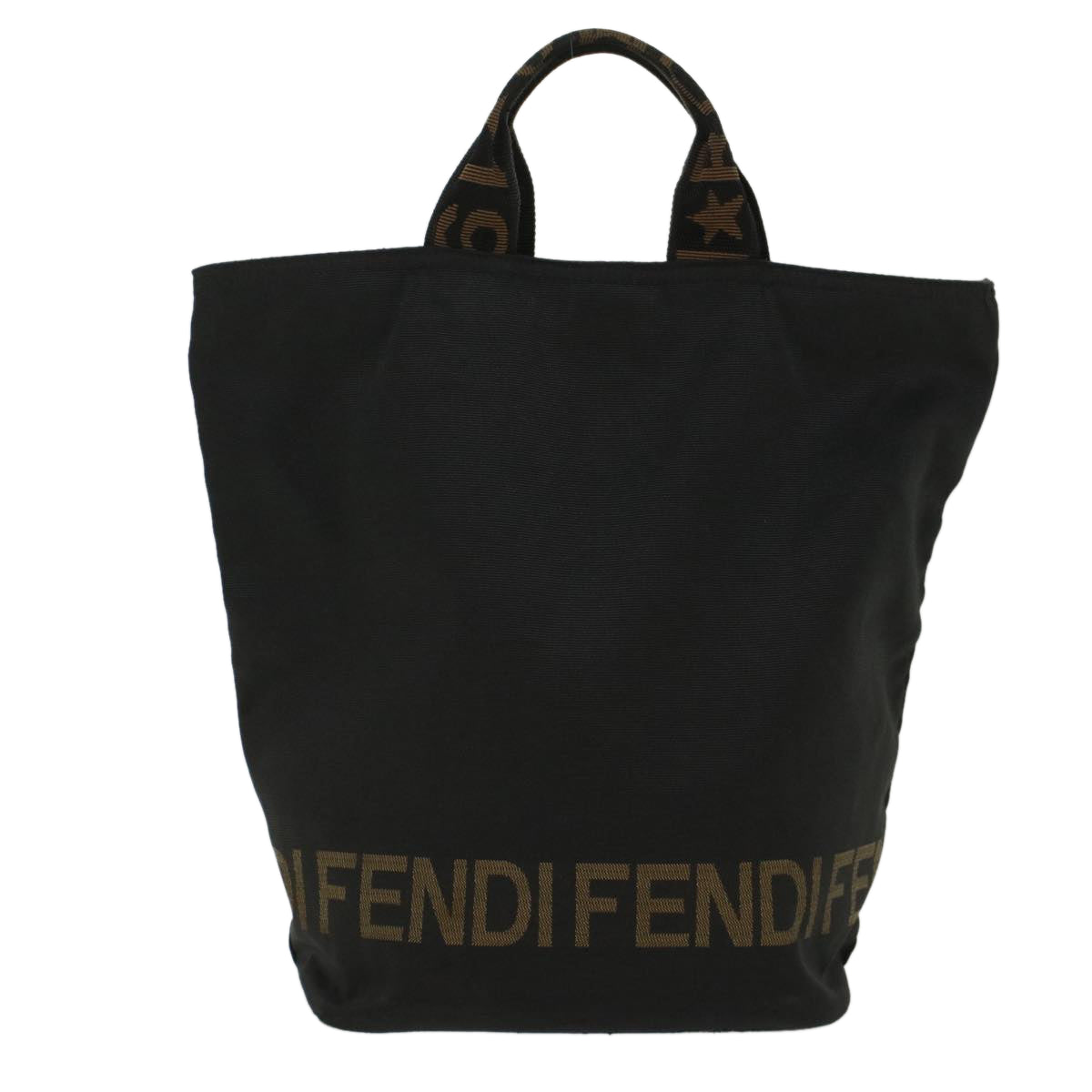 FENDI Tote Bag Nylon Black Auth bs7442