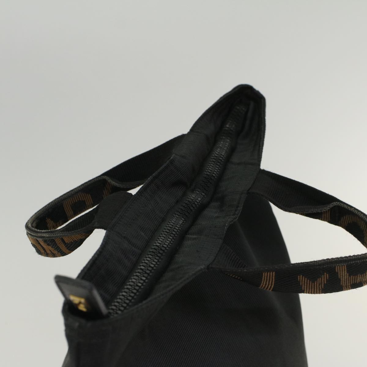 FENDI Tote Bag Nylon Black Auth bs7442